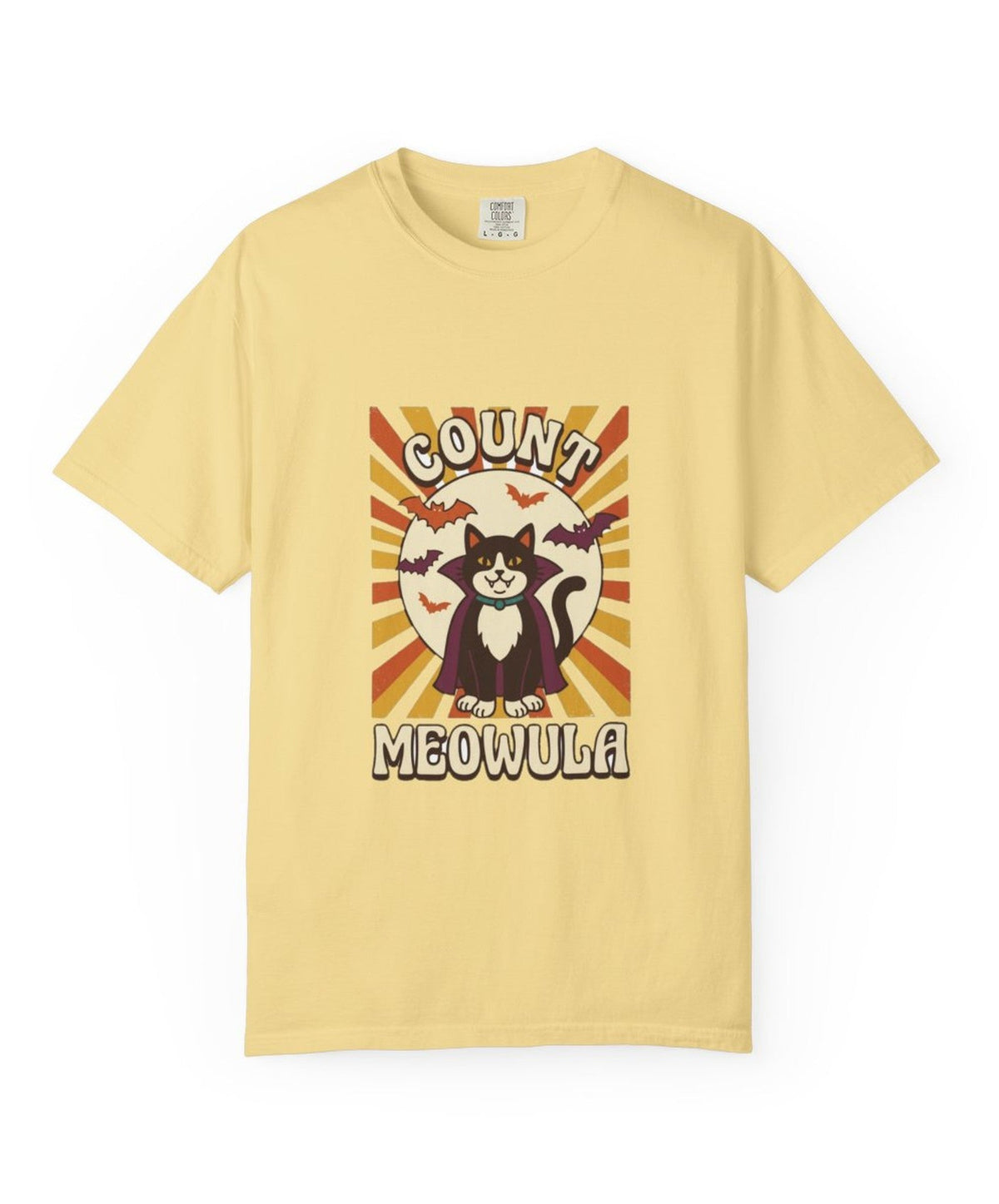 Cat Count Meowula Halloween Tee - Butter Mockup