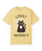 Cat Count Meowula Gothic Halloween Tee - Butter mockup