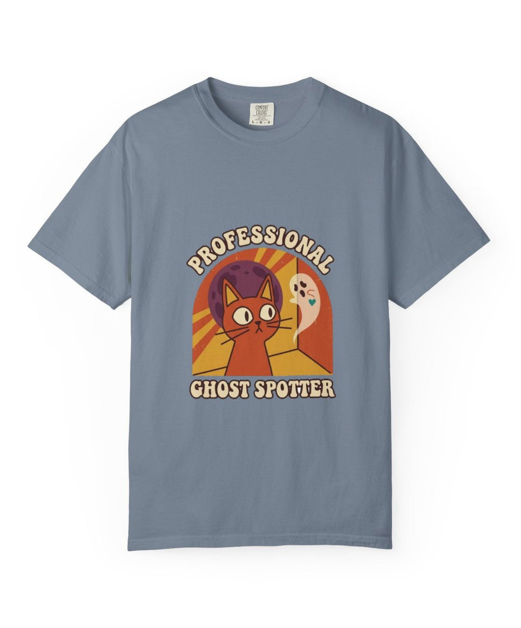'Professional Ghost Spotter' Ghost Hunter Cat Halloween T-Shirt — alternate view