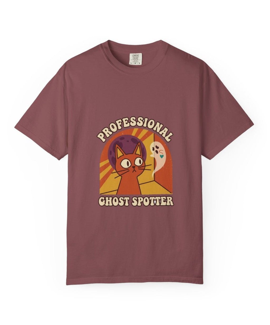 'Professional Ghost Spotter' Ghost Hunter Cat Halloween T-Shirt — alternate view