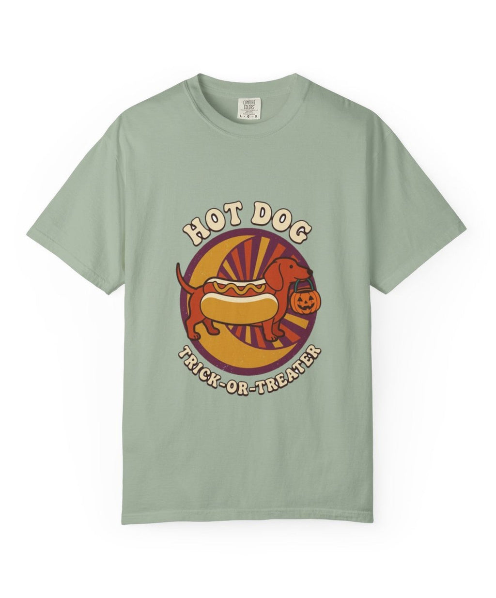 'Hot Dog Trick-or-Treater' Dachshund T-Shirt — alternate view
