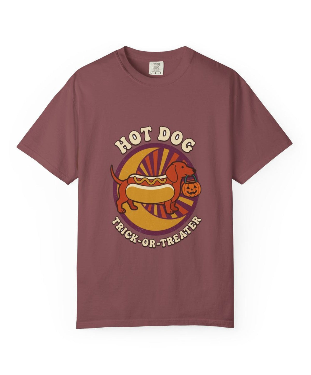 'Hot Dog Trick-or-Treater' Dachshund T-Shirt — alternate view