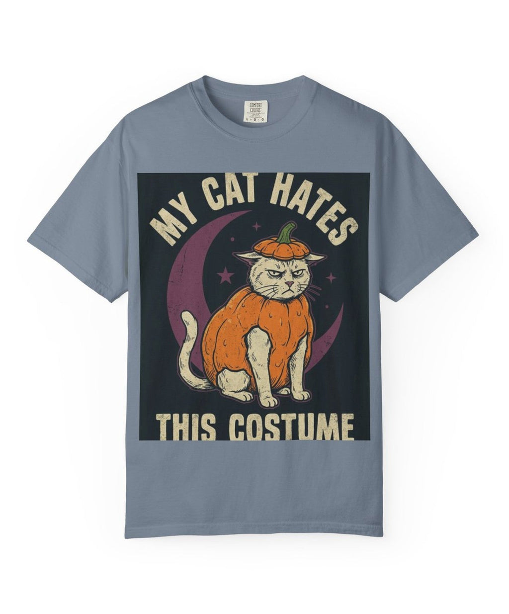 Cat My Cat Hates This Costume Halloween Tee - Blue Jean