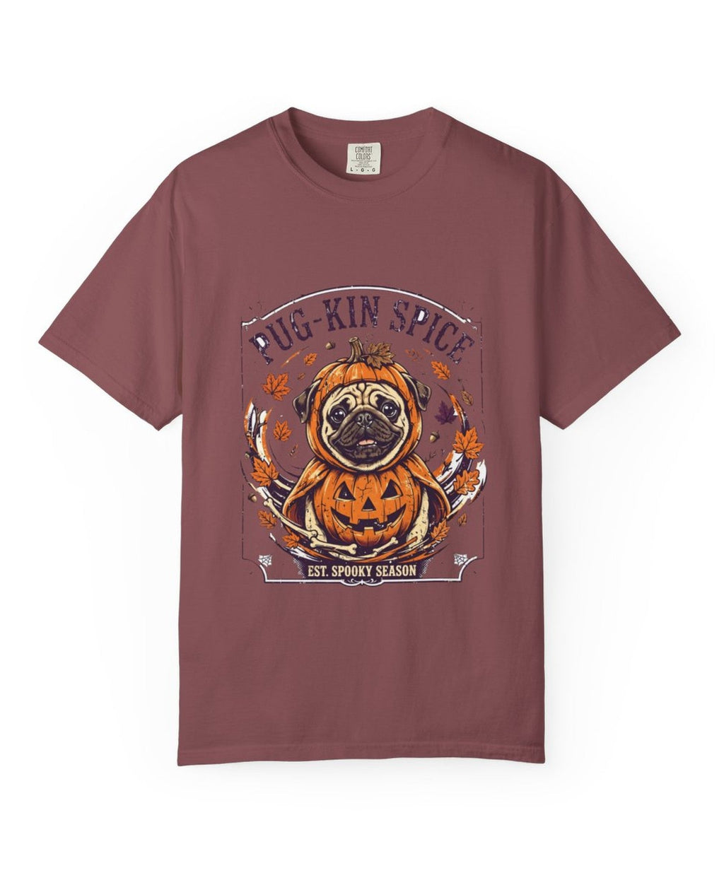 Pug Pug-kin Spice Halloween Tee - Brick mockup