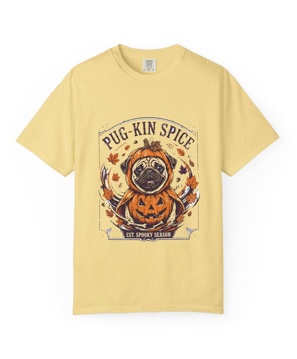 Pug Pug-kin Spice Halloween Tee - Butter mockup