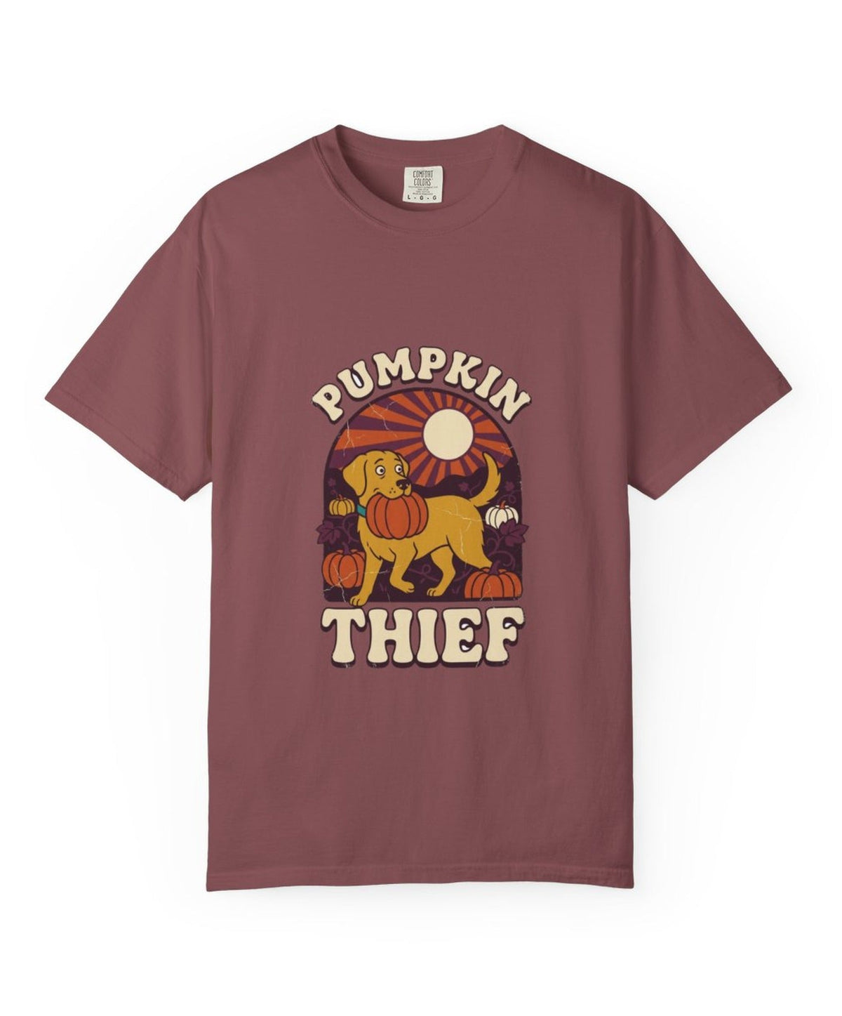 Labrador Pumpkin Thief Halloween Tee - Brick
