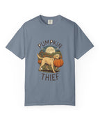 Labrador Pumpkin Thief Pumpkin Patch Halloween Tee - Blue Jean mockup