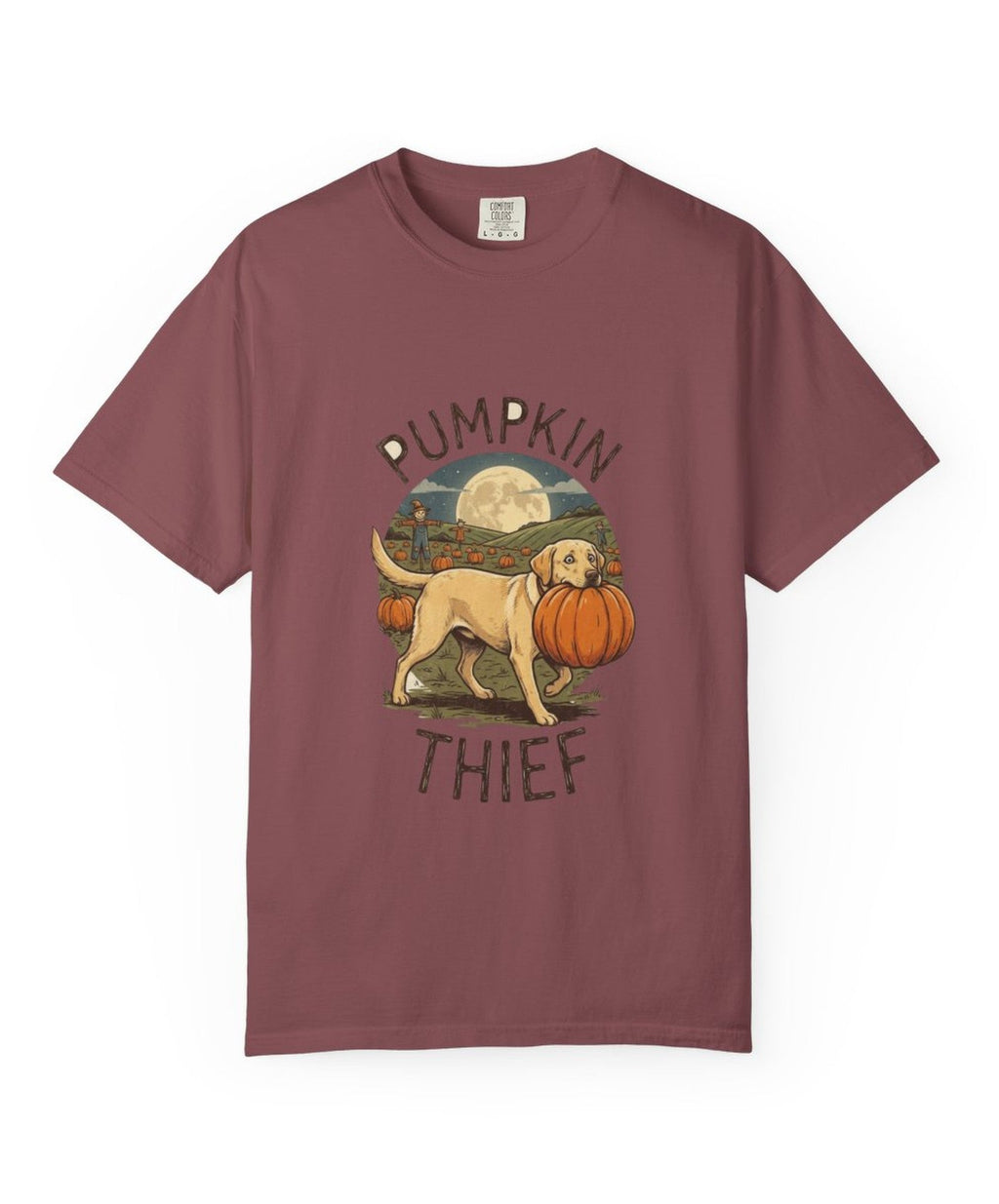 Labrador Pumpkin Thief Pumpkin Patch Halloween Tee - Brick mockup