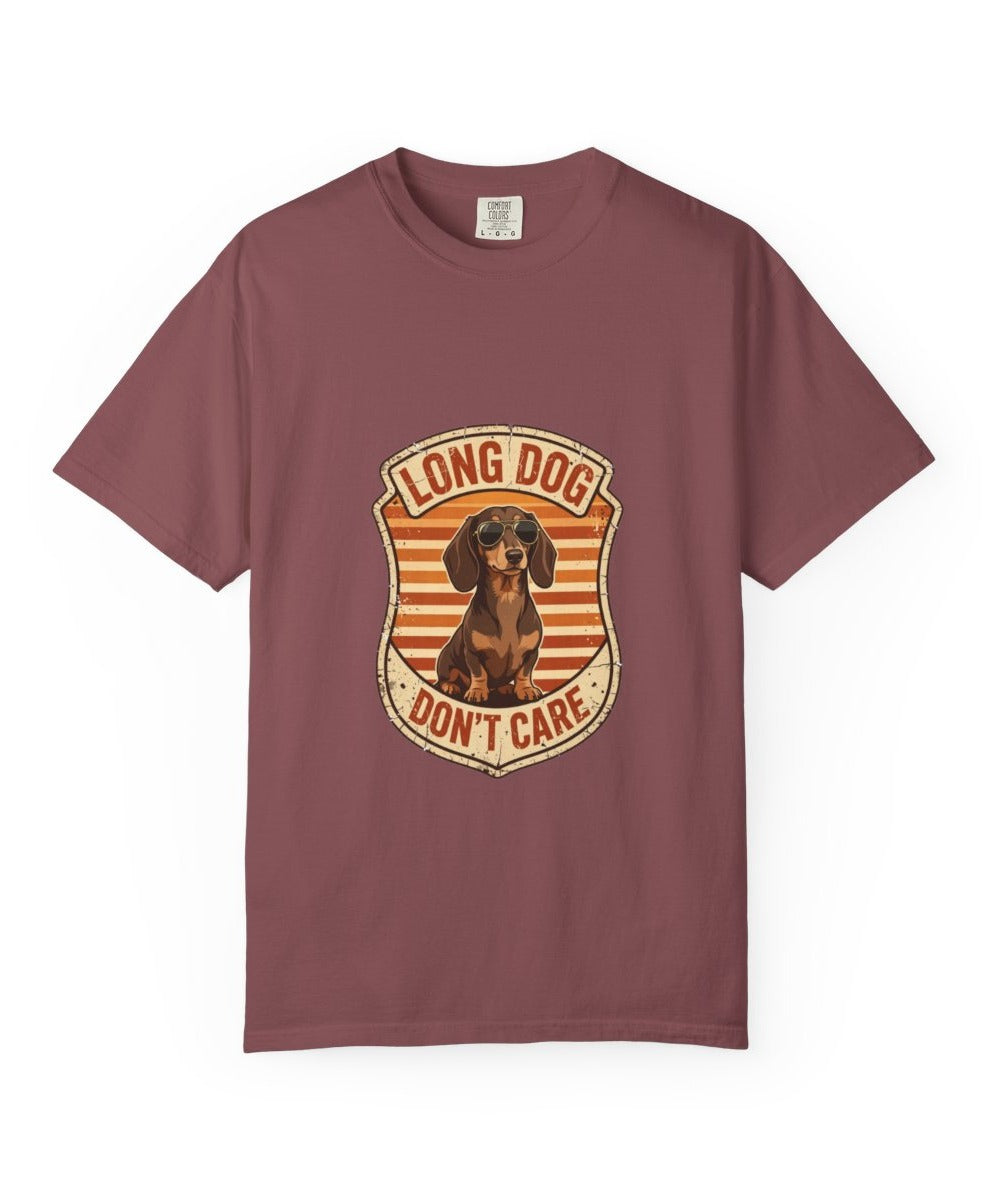 'Long Dog Don't Care' Dachshund T-Shirt — alternate view