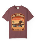 Dachshund Low Rider Club Tee mockup - Brick