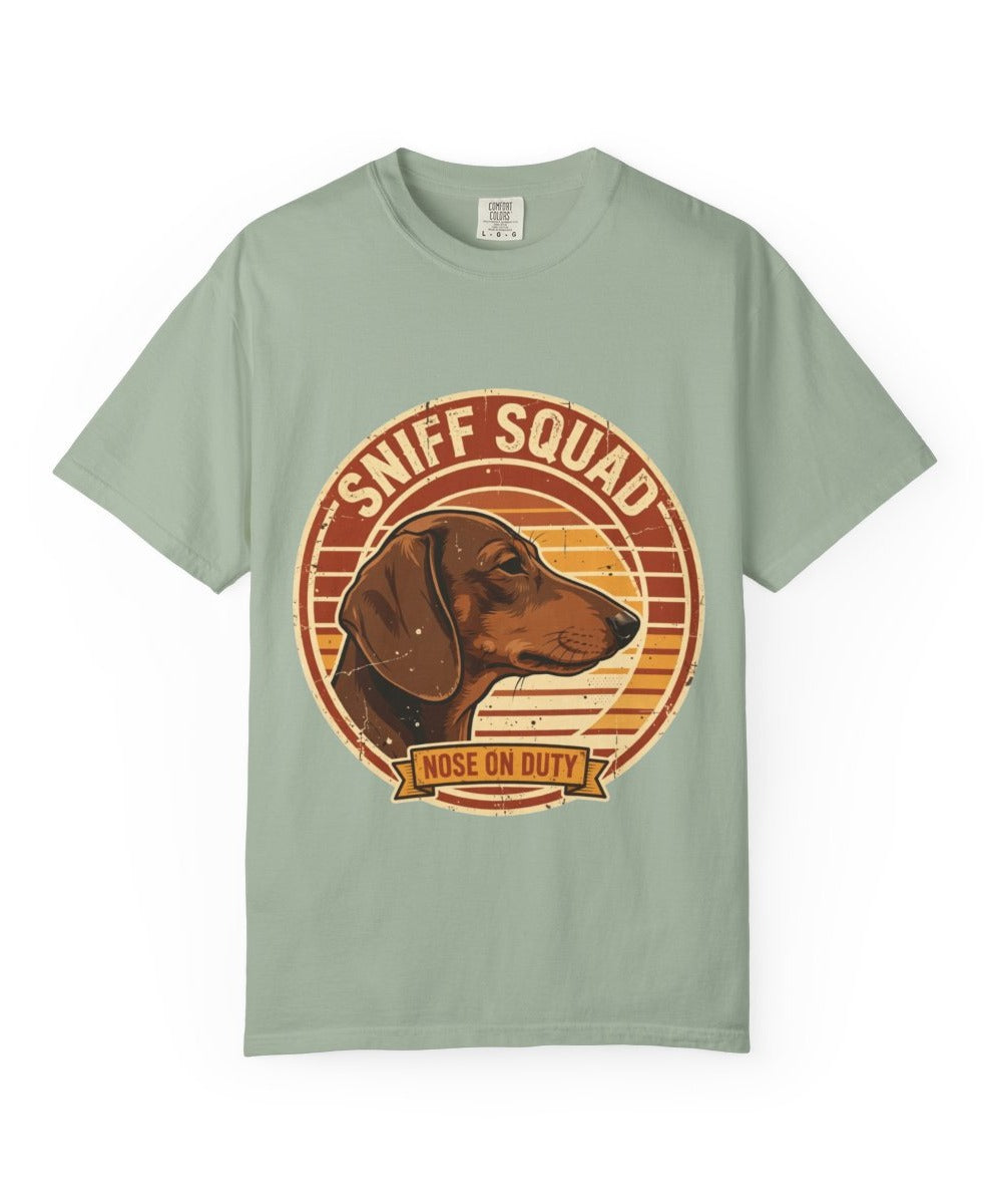 Dachshund Sniff Squad Tee mockup - Bay