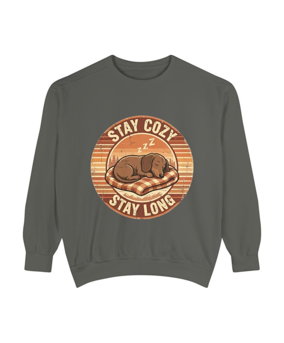 'Stay Cozy Stay Long' Dachshund Sweatshirt — alternate view