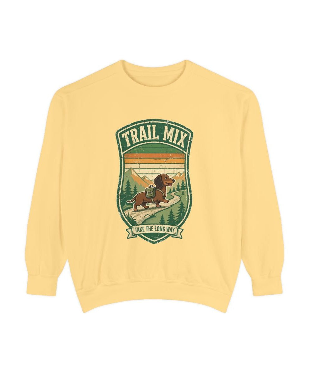 Dachshund Trail Mix Sweatshirt mockup - Butter