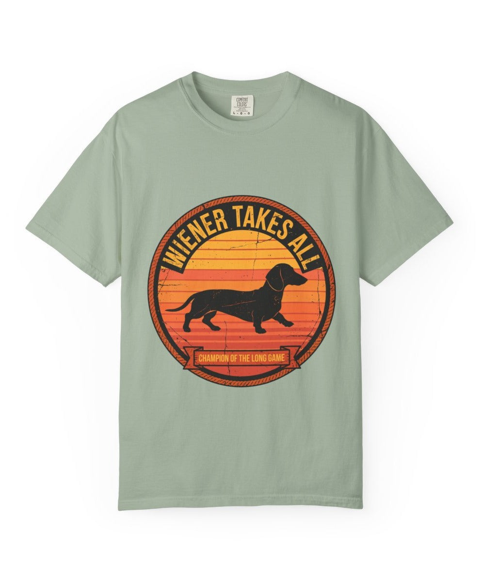 Dachshund Wiener Takes All Tee mockup - Bay
