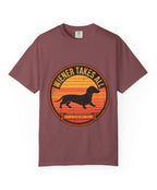 Dachshund Wiener Takes All Tee mockup - Brick