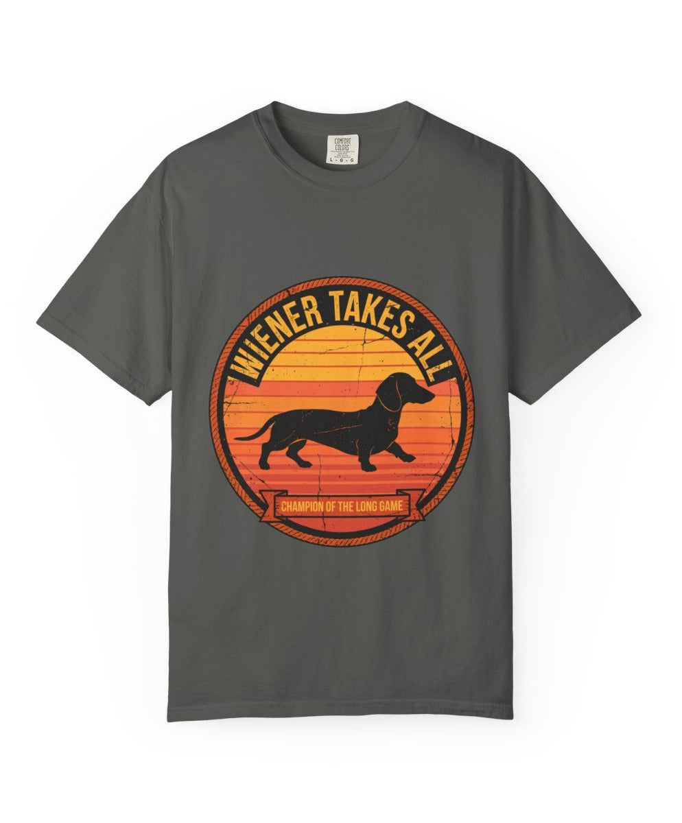 Dachshund Wiener Takes All Tee mockup - Pepper
