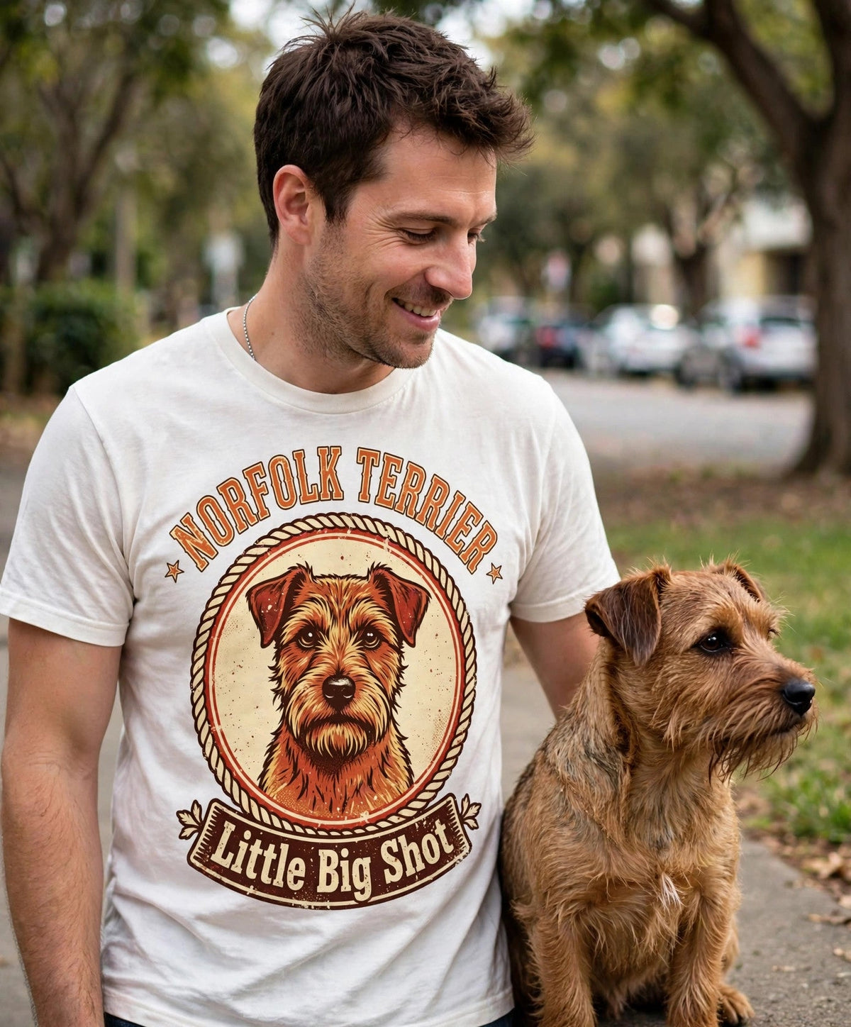 'Little Big Shot' Norfolk Terrier T-Shirt — alternate view