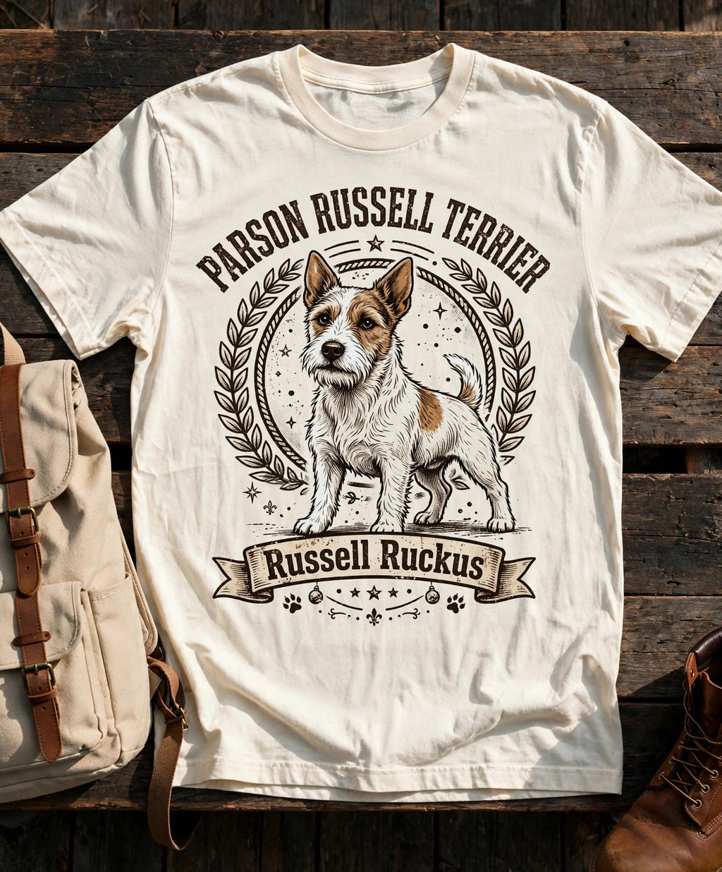 'Russell Ruckus' Parson Russell Terrier T-Shirt — alternate view