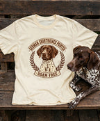 'Roam Free German Shorthaired Pointer' German Shorthaired Pointer T-Shirt in Butter
