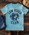 'Low Rider Club' Dachshund T-Shirt in Aqua