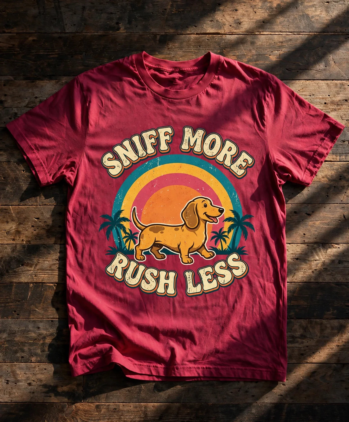 Dachshund Sniff More, Rush Less Tee