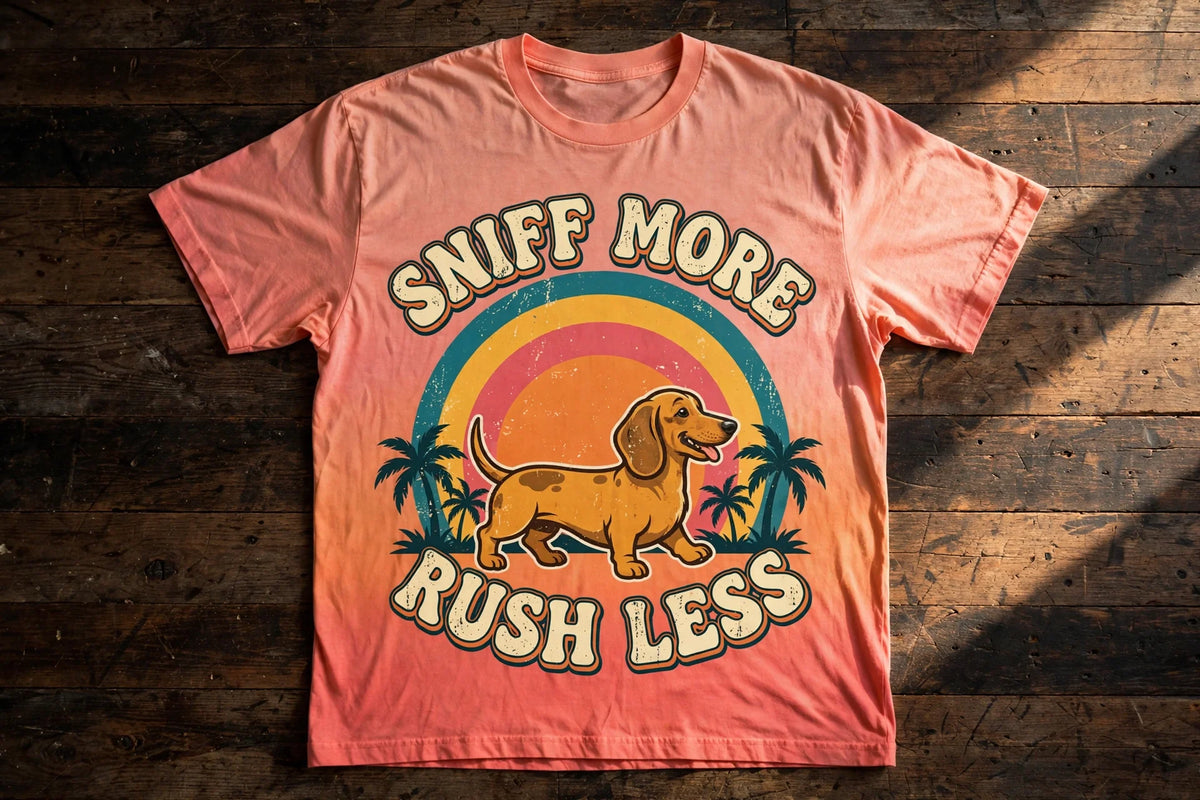 Dachshund Sniff More, Rush Less Tee