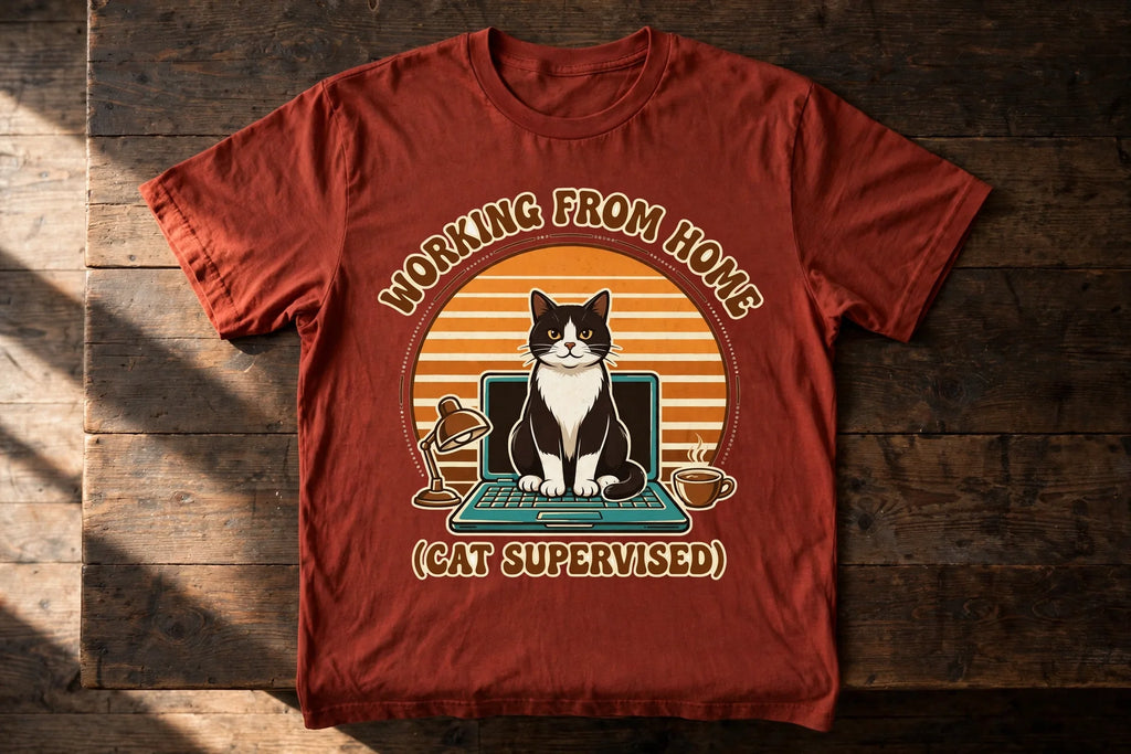 Working From Home Cat Supervised Tee